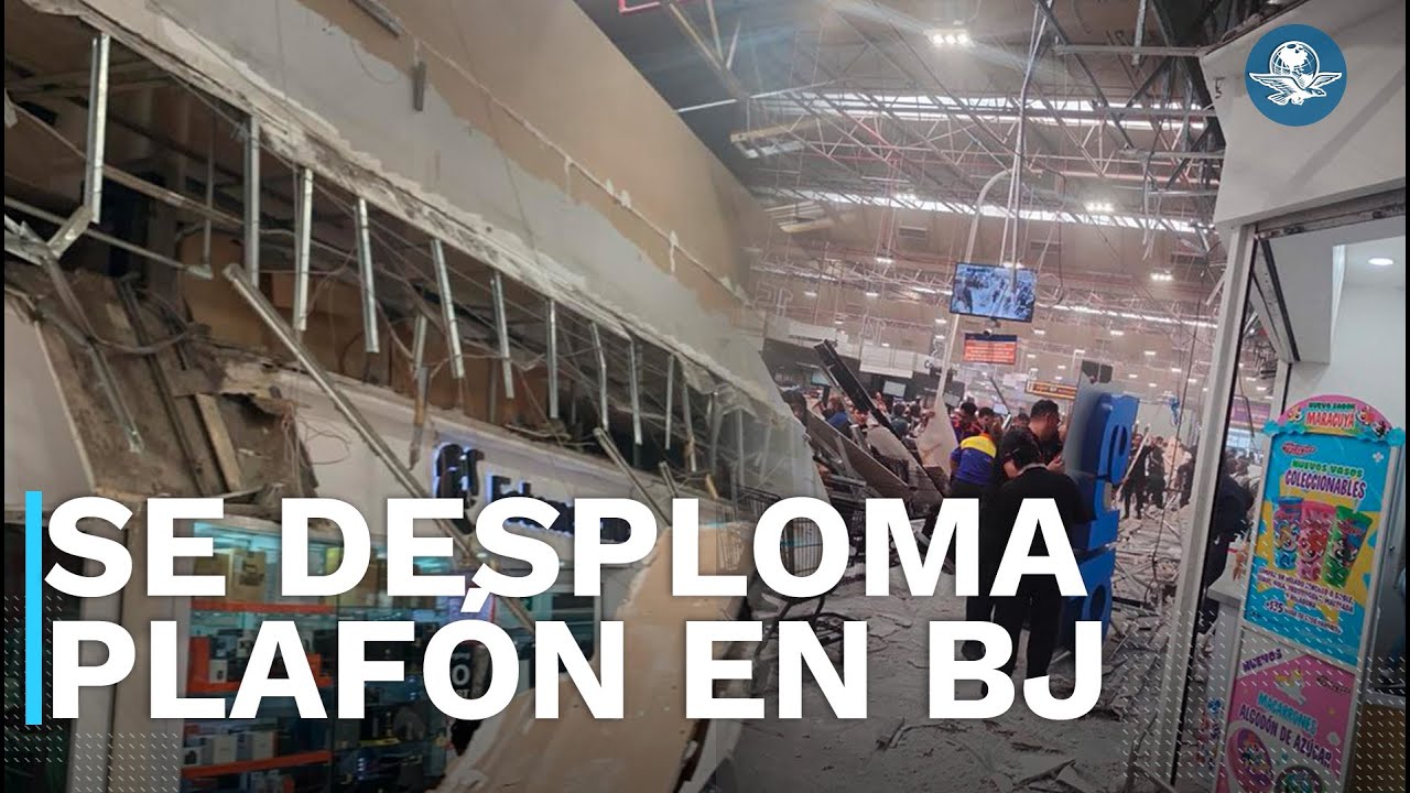Colapsa plafón en supermercado en la Benito Juárez; dos personas resultan heridas