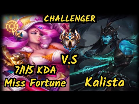 SPY.V Freeze (MISS FORTUNE) vs KALISTA - 7/1/5 KDA BOTTOM ADC CHALLENGER GAMEPLAY - EUW
