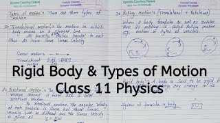 Rigid Body | Types of Motion | Chapter 6 | System of Particles and Rotational Motion | Class 11