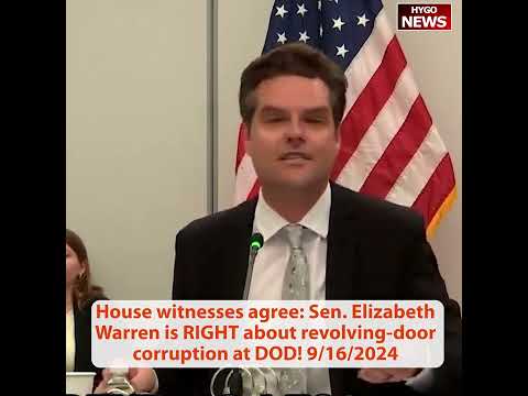 Gaetz: witnesses agree Sen Warren is RIGHT revolving-doo corruption at DOD!