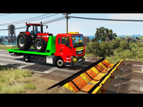 Cars vs Upside Down Speed Bumps #17 | BeamNG.DRIVE