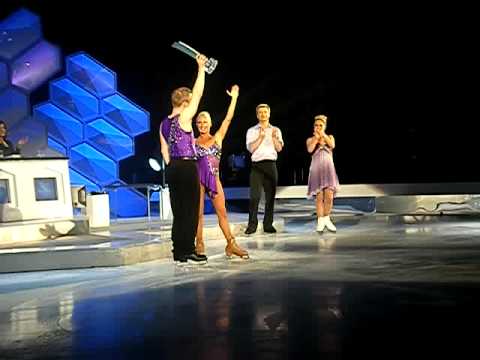 Chris Fountain & Brianne Delcourt - Lifting the trophy - Dancing on Ice Tour Manchester 2010