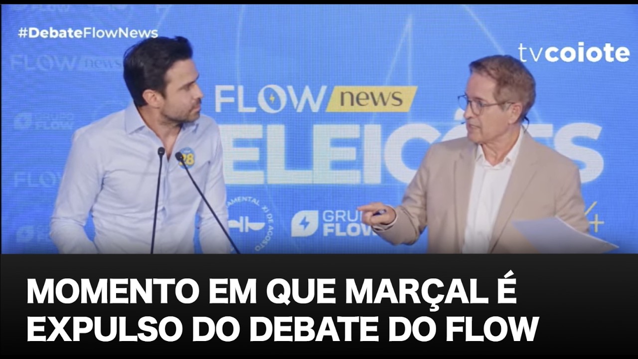 Momento em que Pablo Marçal é expulso do debate do Flow
