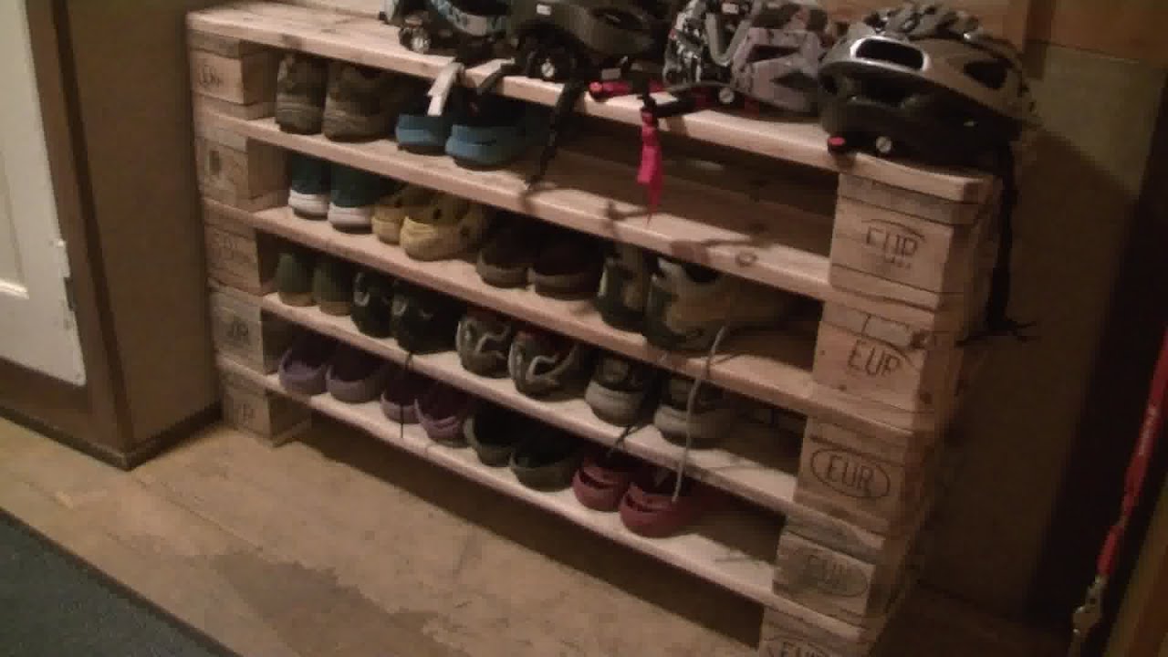 Watch Shoe rack from pallets now Shoe rack from pallets