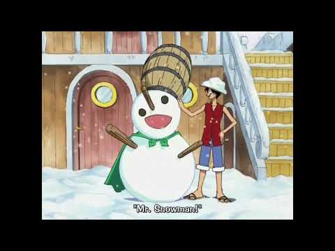 One piece funny moment - Luffy and Usopp playing in snow.