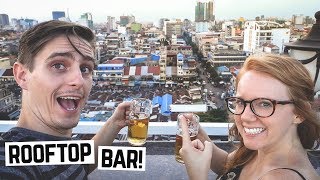 BEST VIEW OF PHNOM PENH! - Rooftop Bar + Delicious Donuts! (Cambodia Vlog)