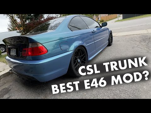 EPIC E46 CSL TRUNK INSTALL | HOW TO INSTALL A CSL TRUNK ON YOUR BMW E46 DIY
