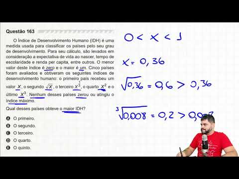 🔥 Question on COMPARISON OF POWERS OF X 163 ENEM 2019 | The Human Development Index (HDI)