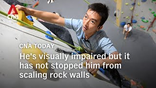 Download lagu He's visually impaired but it has not stopped him from scaling rock walls mp3