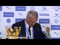 Leicester players soak Claudio Ranieri & journalists in champagne