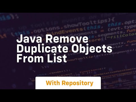 Java Remove Duplicate Objects From List