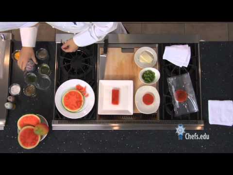 How to Make Watermelon Salad with Mango, Red Onion, Goat Cheese and Tangy Vinaigrette