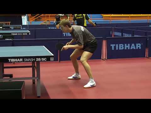 Partick Baum - Dimitrij Ovtcharov (GER) - Practice at the 2007 World Championships in Zagreb