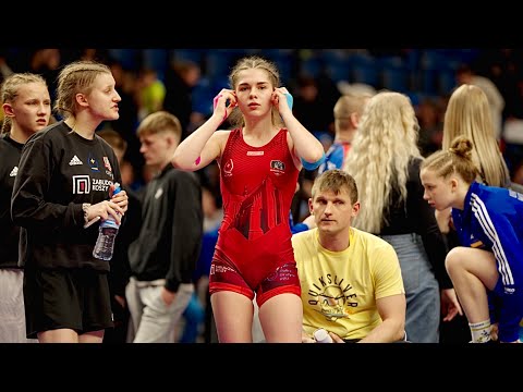 U17 Ksenia Stemska (POL) vs Tuva Öhman (SWE) 53kg. Girls youth womens wrestling tournament.