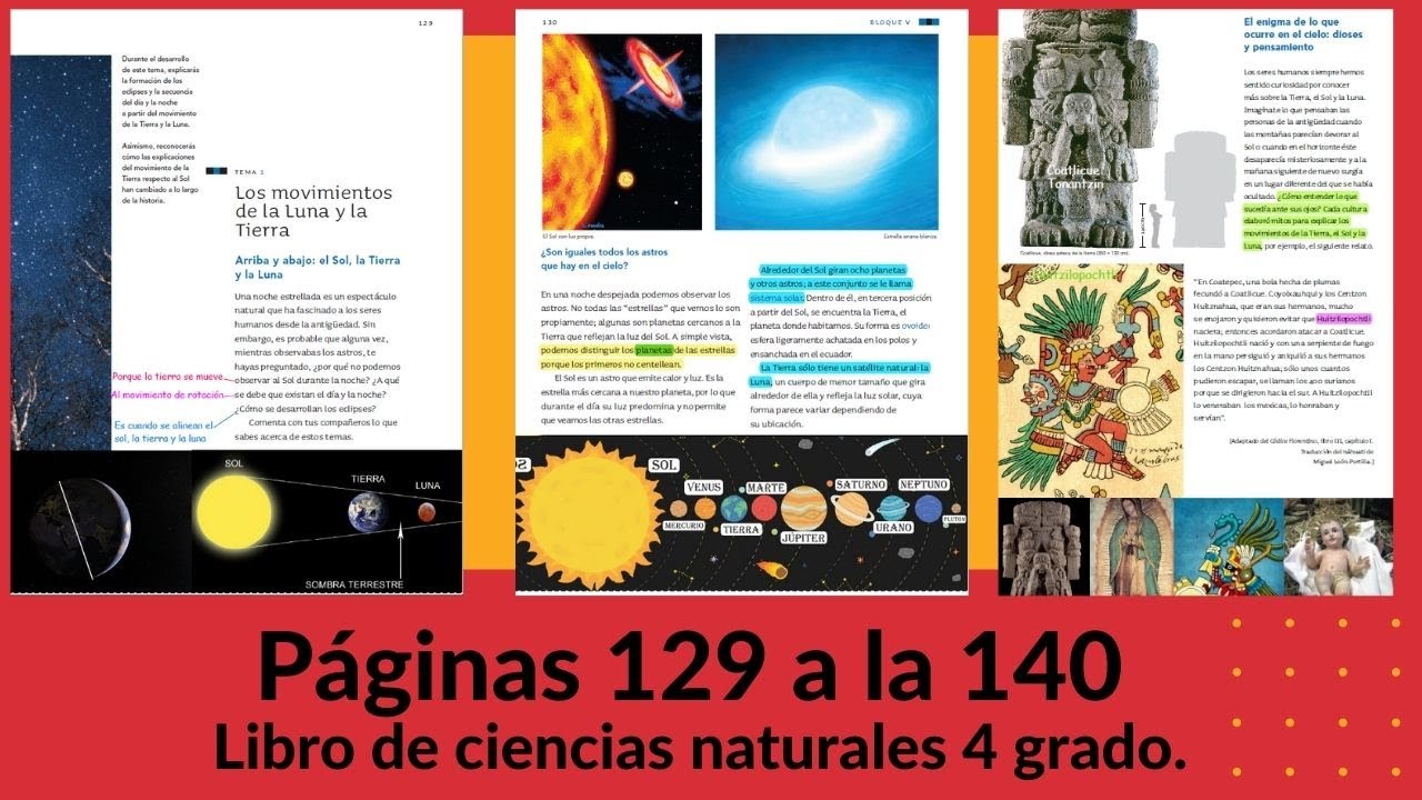 Páginas 129 a la 140 libro de ciencias naturales 4 grado
