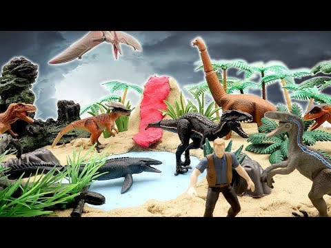 DIY Volcano Eruption Jurassic World 2 Fallen Kingdom Island~ Dinosaurs Jungle Toys For Kids