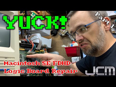 Battery Damaged Macintosh SE FDHD - Logic Board Repair Part 1