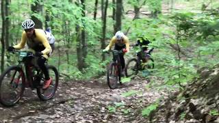 Riders in the Wilmington Whiteface 100 race on the course in Blueberry Hill trail system in Elizabethtown NY.
