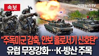 [????속보] 주독미군 감축, 안보 홀로서기 신호탄…유럽 각국, 무장 강화 시사 'K-방산 수혜 주목' / 연합뉴스TV(YonhapnewsTV)