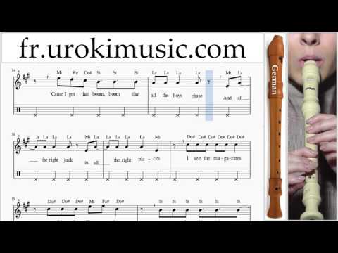 Cours de Flute à bec G. Meghan Trainor All About That Bass Partie#2 Partitions Mélodie Сhansons Tuto