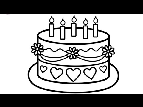 dessin facile | comment dessiner une tarte d'anniversaire | dessin kawaii | dessins facile