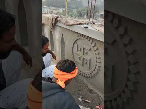 Indian Swastik plaster art #cement plaster art #Swastik #short #Video #Viral #Trending#