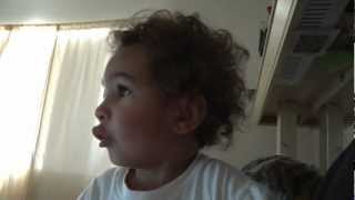 2 year old Jordan singing gospel ABC song from choo choo soul
