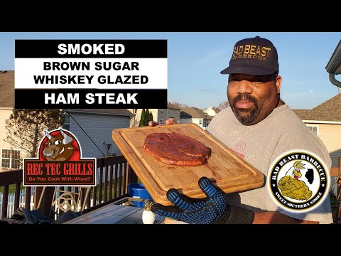 Smoked Ham Steak with a Brown Sugar Whiskey Glaze on the REC TEC 700