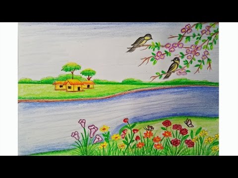 How To Draw Spring Season Scenery | Easy For Kids - Vídeo Dailymotion-saigonsouth.com.vn