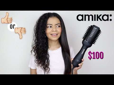 TESTING THE NEW AMIKA BLOW DRYER BRUSH ON CURLY HAIR - HONEST OPINION