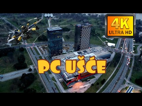 Novi Beograd - Poslovni Centar Ušće kula 1 i 2 iz vazduha 4K