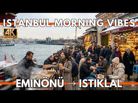 Istanbul Turkey 2026 4K Walking Tour | Eminönü Market & Spice Bazaar Morning Vibes