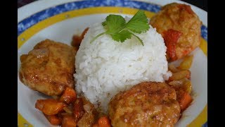 Nueva Receta: Albóndigas de Pollo con arroz Blanco