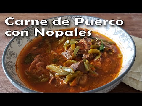 Receta de Como Hacer Carne de Puerco con Nopales | Carne de Puerco con Salsa | Mexican Pork Recipe