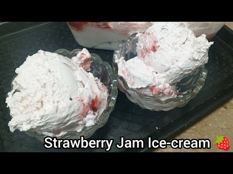 Homemade Strawberry Jam Ice-cream Recipe By Masara Kitchen 🍓🍦- Strawberry Ice-cream Recipe 🍧