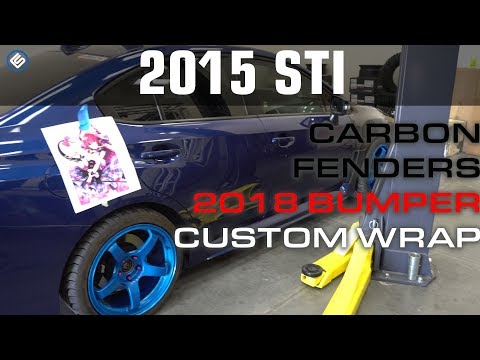 Megan's 2015 STI - Installing Seibon Carbon Fenders and 18 STI Bumper + A Bonus Wrap