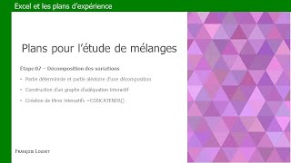EXCEL et les plans pour l'étude de mélanges - Étape 07