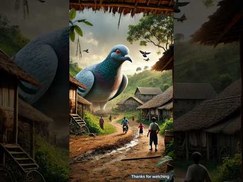 A big pigeon enters the village | True story of the pigeon and the hen 😭 #ai #hen #pigeon #farmer