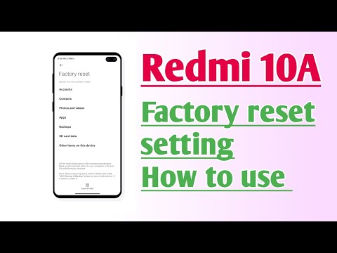 Redmi 10A Factory reset setting How to use