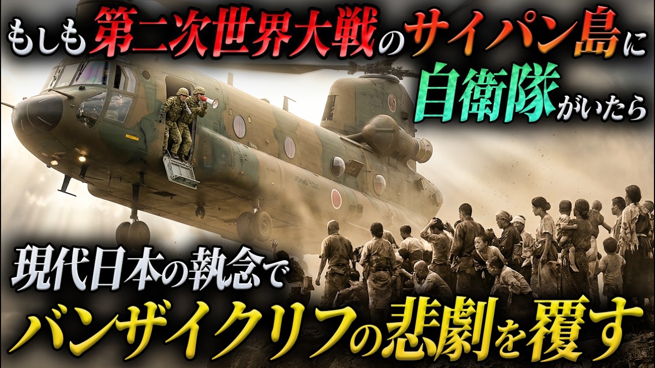 【1万人の命を繋げ】もしも現代の自衛隊が第二次世界大戦のサイパン島の戦いに参戦したら？民間人を救うため立ちはだかる旧米軍へ怒りの一撃【AIシミュレーションドラマ】