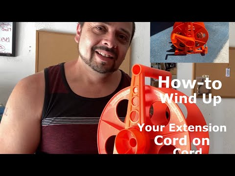 How-to wind up an extension cord on a Bayco extension cord organizer