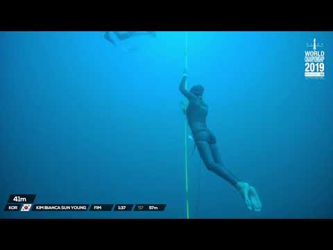 Aida WC 2019 Bianca Sun young Kim FIM 57m 아이다 프리다이빙 세계챔피언2019 프랑스 니스 김선영