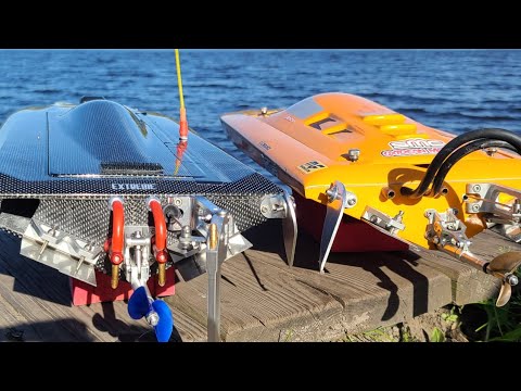 Battling Wind & Rough Water Deltaforce 35 & Oxidean Dominator - SMC Racing - Brushless Rc Boat
