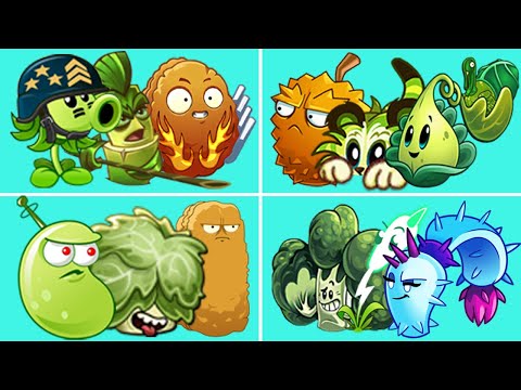 Team Mega Gatling Pea+Bamboo Spartan VS 03 Team Plant - Which Team Will Win? - PvZ 2 Team Plants