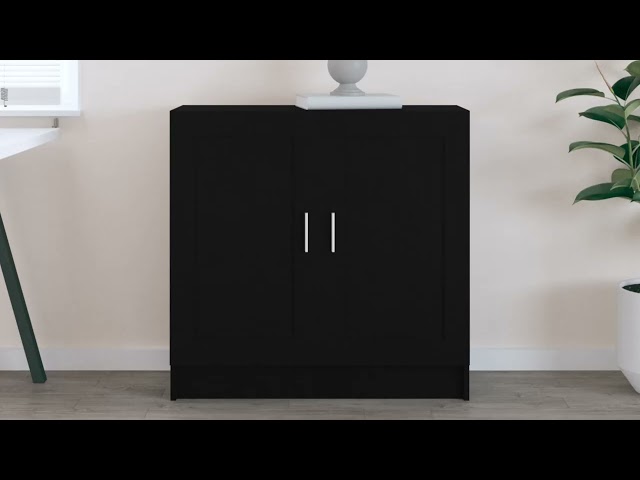 Video teaser for 802706 vidaXL Book Cabinet Black 82,5x30,5x80 cm Engineered Wood