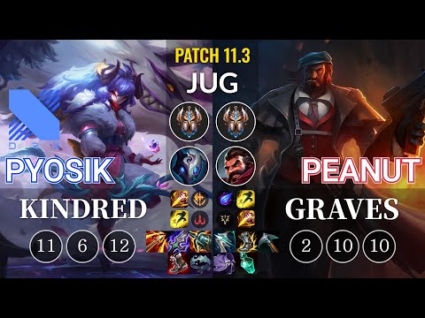 DRX Pyosik Kindred vs Peanut Graves Jungle - KR Patch 11.3