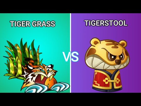 Plants vs Zombies 2 LVL10 Grass Tiger vs LVL10 Chinese Tigerstood Powerup Which Plant is Best PVZ 2