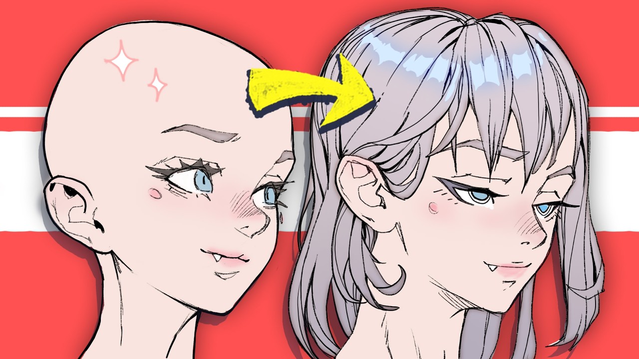 The easy way to draw HAIR (beginner tutorial)