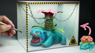 Diorama of realistic Pokemon Venusaur in the Laboratory