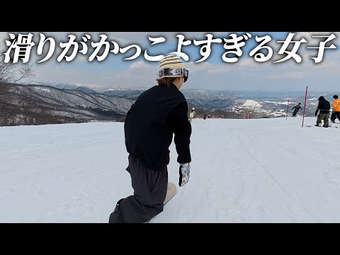 Video: 【高鷲スノーパーク】撮影を渋ってた女子ライダーが滑り出したら…